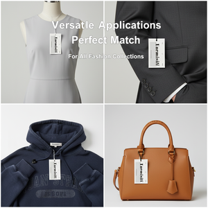 Nouvelles Étiquettes et Étiquettes Volantes en Papier Texturé pour Vêtements, Personnalisées avec Logo de Marque, Impression sur Mesure, Étiquettes Jaunes Tendance et à la Mode - Product Image 2