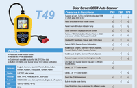 Herramienta de Diagnóstico OEM/ODM T49 para Suzuki, Escáner Automotriz OBD2, Escáner Bluetooth Obd 2 para Todos los Autos 1.5 v