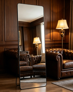 Miroir sur pied sans cadre en verre, design minimaliste fait main, pour usage domestique et dressing de mariage - Product Image 4