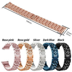 Bracelet pour femme 22 mm 20 mm pour Samsung Galaxy Watch 4 3 Classic Band 42 mm 46 mm 41/45 mm <span class=keywords><strong>Active</strong></span> 2 40 mm 44 mm Bracelet en métal avec diamants - Product Image 2