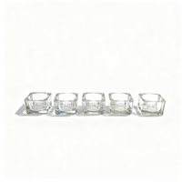 Verre Transparent romantique photophore carré bougeoir accessoires pour la maison ambiance créative aux chandelles dîner décoration