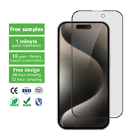 Aurty Anti-reflet pour iPhone 16 Plus, membrane de confidentialité incassable, protection d'écran en verre trempé 2.5D