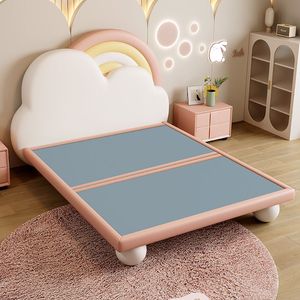 现代软垫床意大利皮革卧室家具套装儿童女孩男孩床具套装 - Product Image 5