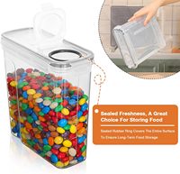 Ensemble de 6 pots de rangement de 2,5 L, organisateur de cuisine en plastique, récipient de stockage alimentaire hermétique avec couvercle pour céréales, farine, spaghetti