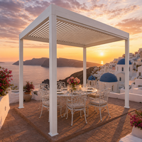 Pergola extérieure en aluminium avec toit rétractable pour terrasses de restaurants et aménagements de service pratiques