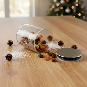 Set <span class=keywords><strong>di</strong></span> <span class=keywords><strong>Barattoli</strong></span> <span class=keywords><strong>in</strong></span> <span class=keywords><strong>Vetro</strong></span> Borosilicato con Coperchio Ermetico, Motivo a Quadri Rosso e Nero con Fiocchi <span class=keywords><strong>di</strong></span> Neve, per Natale - Product Image 2