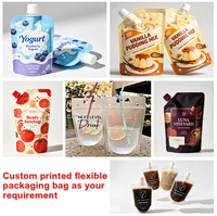 Pochette souple personnalisée sans BPA, recyclable, de qualité alimentaire pour bébé, transparente, plate, stérilisable, avec bec verseur pour jus et boissons