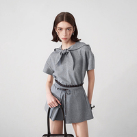 Ensemble court à capuche en coton pour femmes, délavé à l'acide, de bonne qualité, vêtements d'extérieur pour femmes, ensemble deux pièces