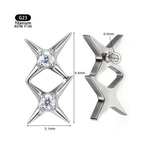 G23 टाइटेनियम भेदी डी टिटानीयो सीज़ 16 ग्राम कान ट्रेटिलेज हेलिक्स शंकु लोब फ्लैट बैक लेरेट गहने - Product Image 4