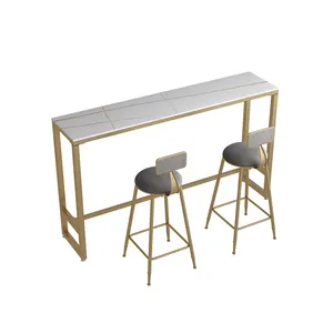 북유럽 미니멀리스트 바 테이블과 의자 금속 작은 가족 웹 유명 커피 테이블과 의자 바 카운터