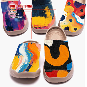 Mules personalizados para zapatos de mujer, zapatillas planas sin cordones, zapatos ligeros transpirables para caminar, caja de punta ancha descalza, suela de caída cero - Product Image 1