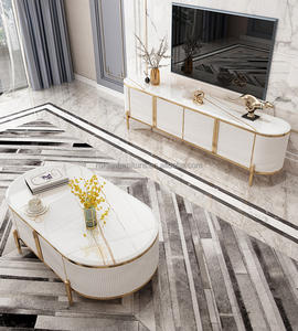 Elegante Mesa <span class=keywords><strong>de</strong></span> <span class=keywords><strong>Centro</strong></span> <span class=keywords><strong>de</strong></span> Mármol para Sala <span class=keywords><strong>de</strong></span> Estar, Metal Dorado con Cajón <span class=keywords><strong>de</strong></span> Madera, Mesa <span class=keywords><strong>de</strong></span> <span class=keywords><strong>Centro</strong></span> Ovalada Moderna y Económica con Gabinete <span class=keywords><strong>de</strong></span> Almacenamiento - Product Image 4