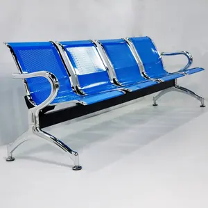 Factory 4 Seater Steel Iron Waiting Room Seating Used Medical Hospital Clinic Reception Airport Chairs