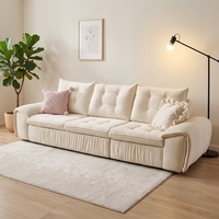 Canapé-lit pliable moderne de luxe en tissu personnalisé avec capitonnage et structure métallique pour salon ou chambre à coucher