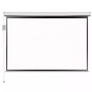 100'' HD Electric <strong>Projector</strong> <strong>Screen</strong> Wall <strong>Ceiling</strong> Mounted White Motorized Projection <strong>Screen</strong> for Home School Office - Product Image 1