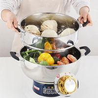 Poêles à frire électriques de 36/38/40 cm Casserole à vapeur multifonctionnelle antiadhésive pour la cuisson de marmites chaudes