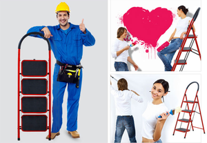 Étagère d'échelle pliante en acier moderne à <span class=keywords><strong>3</strong></span>, 4, 5 <span class=keywords><strong>marches</strong></span> Solution de rangement pratique et élégante avec <span class=keywords><strong>marchepied</strong></span> antidérapant en acier épaissi - Product Image 3