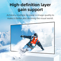 Écran de projection pliable gris anti-lumière 16:9 à gain élevé 4K 3D HD, rideau de projection portable pour cinéma maison et extérieur