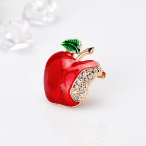 Nuevo creativo superventas joyería de Navidad dibujos animados manzana pecho flor mujer Navidad paz fruta Pin - Product Image 3