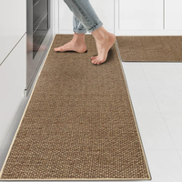 Alfombra y alfombra absorbente lavable Floral antideslizante estampada, juego de alfombrillas de cocina para suelo, alfombrilla de pie cómoda acolchada de lino Fux