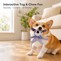 Jouet en corde résistant à la mastication pour chien avec couineur, en forme d'animal (grenouille, ours), pour chiot et chien, pour le jeu autonome, pour chiens de taille moyenne et grande, pour la dentition, fournitures pour animaux de compagnie