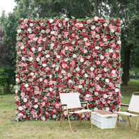 Décorations de toile de fond pour fleuriste de mariage DKB, panneau d'arche de fleurs en tissu de soie rose clair pour Noël et la fête des mères