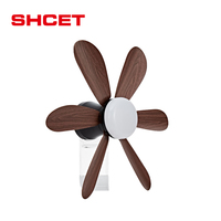 Ventilateur de plafond LED avec lumières et télécommande, luminaire moderne, 20,5 pouces, 3 vitesses, 6 pales, ventilateur de plafond LED