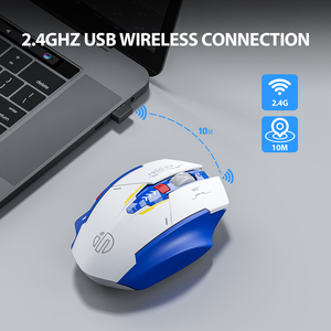 Souris optique sans fil rechargeable USB <span class=keywords><strong>Inphic</strong></span> F9 2.4G SciFi Mecha 2400 dpi, jeu 3D, charge rapide, interface Type-C pour PC - Product Image 2