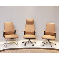 Chaise de bureau de direction de luxe ergonomique pivotante moderne en cuir véritable, réglable en hauteur, haut de gamme