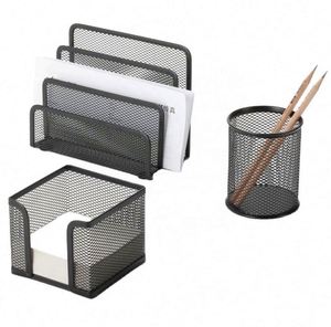 3 Set Metal Desk Caddie Room Decorice Organizer Set <b>Office</b> Desktop Supplies Stationary Accessories - Product Image 1
