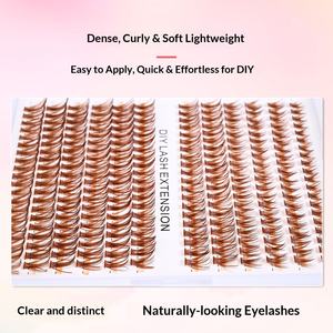 Nouveau style 40P <span class=keywords><strong>Faux</strong></span> cils en vison synthétique brun clair 12 rangées 240 cils Doux Naturel Épais Courbés Confortables Ne pressent pas - Product Image 5