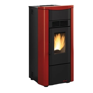 Poêle à granulés 40 Kw, chauffage à économie d'énergie, puissant, vente de bois, rouge, acier inoxydable, Style moderne, technique gratuite - Product Image 1