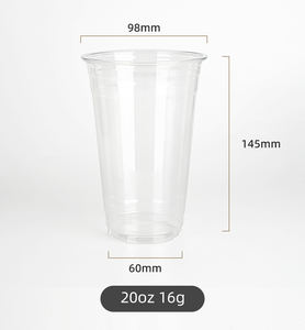 Taille personnalisée/LOGO Vente en gros gobelet en plastique 98mm 12oz 14oz 16oz 18oz 20oz 24oz gobelets jetables transparents pour boissons froides en <span class=keywords><strong>PET</strong></span> avec couvercles - Product Image 5