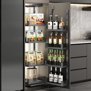 HNOSS Panier coulissant pour unité de verre Support de rangement pour cuisine Organisateur de garde-manger extractible - Product Image 3