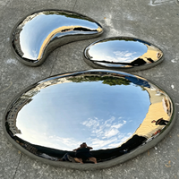 Banc en acier inoxydable 304 poli miroir sur mesure, design galet, pour projets de centres commerciaux et de parcs, assise sculpturale moderne, direct usine