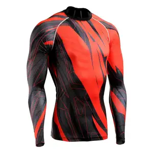 Camiseta de Compresión Deportiva Sublimada Personalizada para Hombre, Diseño OEM, Transpirable, de Secado Rápido, Manga Larga - Product Image 1
