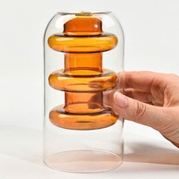 Bouteille diffuseur de parfum en verre borosilicate double couche vide, récipient d'arôme décoratif pour la maison, vase diffuseur de parfum pour la maison