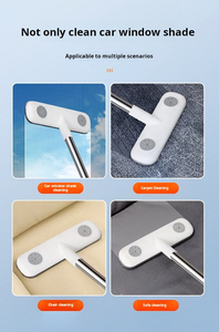 Limpiador de pantalla de malla cuadrada, clip de papel para polvo, limpiador de pantalla húmedo y seco con limpiaparabrisas de mango <span class=keywords><strong>largo</strong></span> para ducha, suelo de vidrio, blanco - Product Image 4