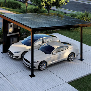 Abri de voiture carré JCHX à 4 piliers, au sol, imperméable, pour panneaux solaires, fabricants de abris de voiture - Product Image 5