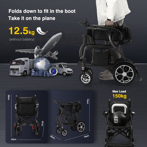 Fauteuil roulant électrique à télécommande de nouvelle conception de 12,9 kg avec batterie au lithium, fauteuil roulant électrique en fibre de carbone pour les personnes âgées, voyage - Product Image 2
