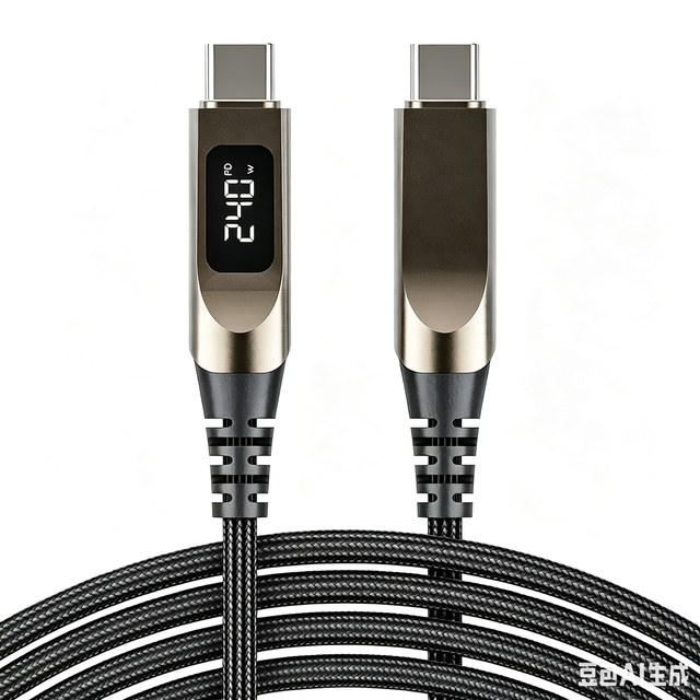 240W PD3.1 USB-C to USB C Cable LED Digital Display 48V5A E Marker Chip Nylon Braided Zinc Alloy Fast Charging Cord for Phone PC