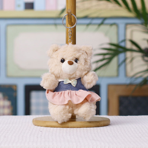 En gros, porte-clés pendentif <span class=keywords><strong>ours</strong></span> en peluche mignon avec jupe en jean, <span class=keywords><strong>ours</strong></span> de dessin animé personnalisé, jouet en peluche doux <span class=keywords><strong>et</strong></span> moelleux, animal en peluche OEM - Product Image 4