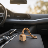 Diffuseur d'arômes suspendu pour voiture en bois de hêtre à 13 brins, avec bouchon en bois, pendentif pour rétroviseur, pour huiles essentielles
