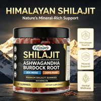 Gummies véganes OEM - Complément de Shilajit de l'Himalaya, Ashwagandha et Maca noire pour le soutien énergétique