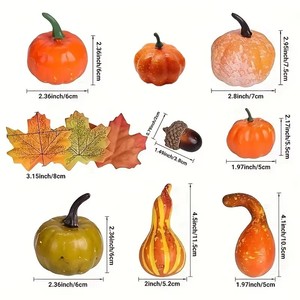 Juego de Calabazas Artificiales Realistas, Calabazas de Espuma para Decoración de Mesa de Otoño, Acción de Gracias, Halloween, Estilo Rústico - Product Image 5