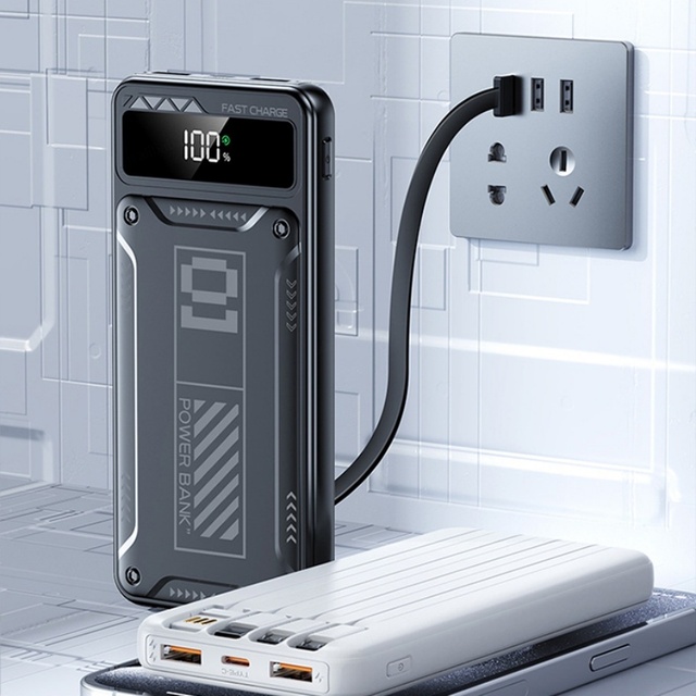 Multifunctional Portable 20000mAh 50000mAh PD20W Fast Charging Mobile Charger Built-in Cable Power Bank
