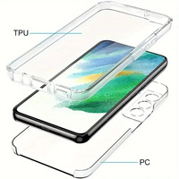 Coque de protection complète pour Samsung Galaxy S25 Ultra 360 PC dur S24 S23FE S22 A25 A55 A15 A05S A54 A34 A52 Double couverture transparente