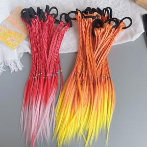 Performance colorée pour enfants tresse perruque queue de cheval tresse bandeau filles <span class=keywords><strong>dreadlocks</strong></span> corde de cheveux mignonne - Product Image 2