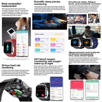 ET588 1,95 pulgadas pantalla AMOLED voz BT llamada salud de las mujeres Monitor de ritmo cardíaco rastreador de sueño impermeable deporte reloj inteligente ET588