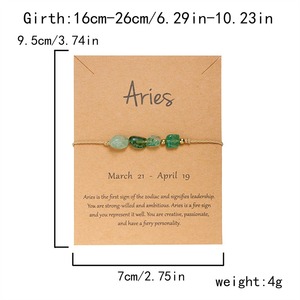 Pulsera de <span class=keywords><strong>piedra</strong></span> natural de 12 Constelaciones con tarjetas, cristales curativos, abalorios de piedras preciosas, pulsera para parejas, amistad - Product Image 4